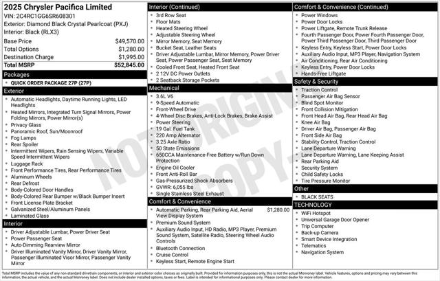 2025 Chrysler Pacifica Limited