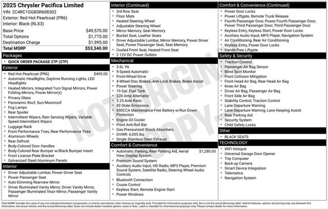 2025 Chrysler Pacifica Limited 2025 Chrysler Pacifica Limited
