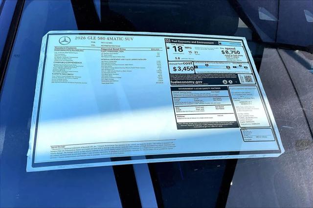 2026 Mercedes-Benz GLE GLE 580 4MATIC