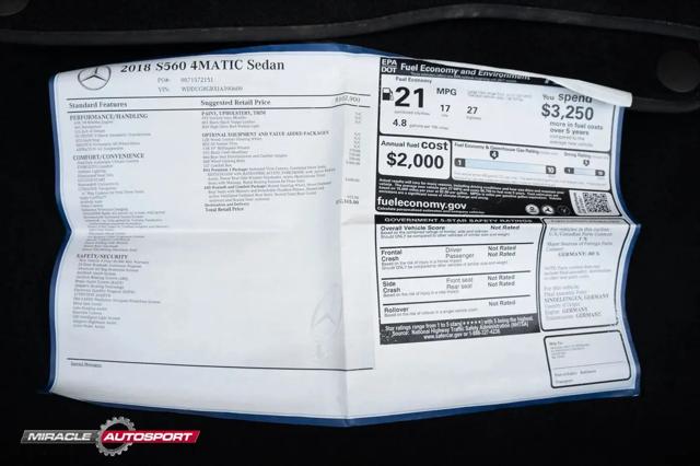 2018 Mercedes-Benz S 560 4MATIC