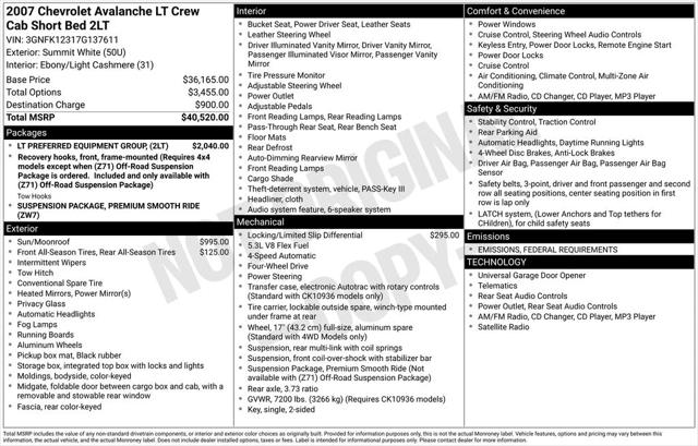 2007 Chevrolet Avalanche 1500 LT 2007 Chevrolet Avalanche 1500 LT