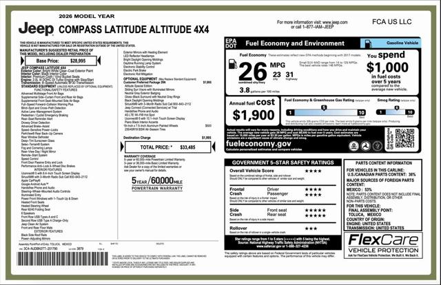 2026 Jeep Compass COMPASS LATITUDE ALTITUDE 4X4