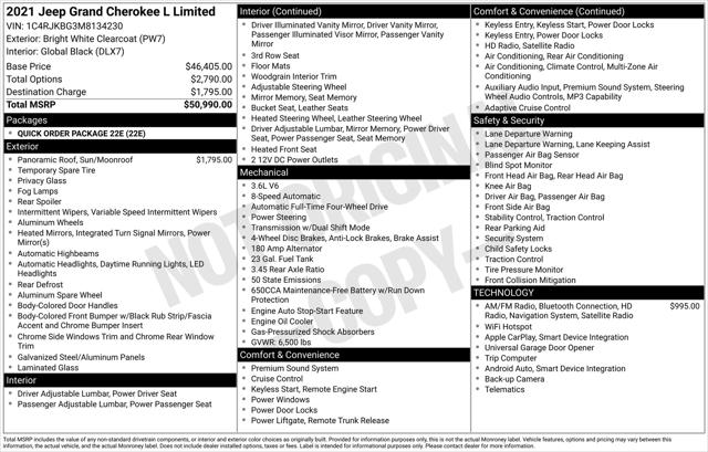 2021 Jeep Grand Cherokee L Limited 4x4 2021 Jeep Grand Cherokee L Limited 4x4