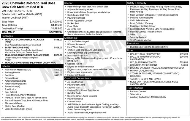 2023 Chevrolet Colorado 4WD Crew Cab Short Box Trail Boss 2023 Chevrolet Colorado 4WD Crew Cab Short Box Trail Boss