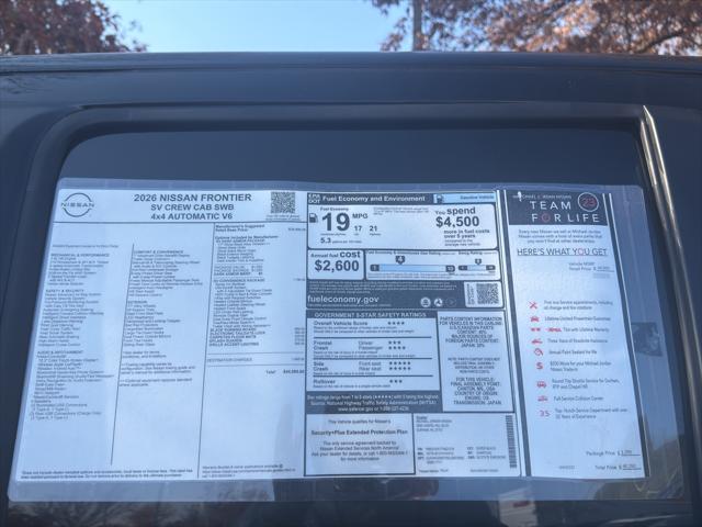 2026 Nissan Frontier Crew Cab SV 4x4