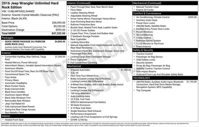 2016 Jeep Wrangler Unlimited Rubicon Hard Rock 2016 Jeep Wrangler Unlimited Rubicon Hard Rock