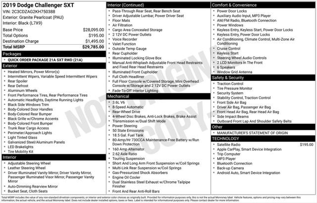 2019 Dodge Challenger SXT 2019 Dodge Challenger SXT