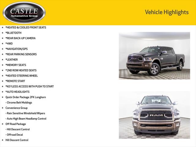 2018 RAM 2500 Longhorn Mega Cab 4x4 64 Box 2018 RAM 2500 Longhorn Mega Cab 4x4 64 Box