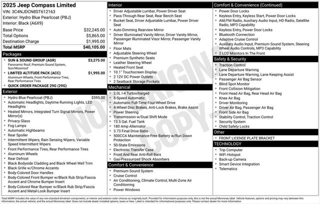 2025 Jeep Compass COMPASS LIMITED 4X4