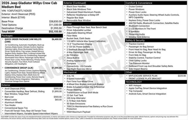 2026 Jeep Gladiator GLADIATOR WILLYS 4X4