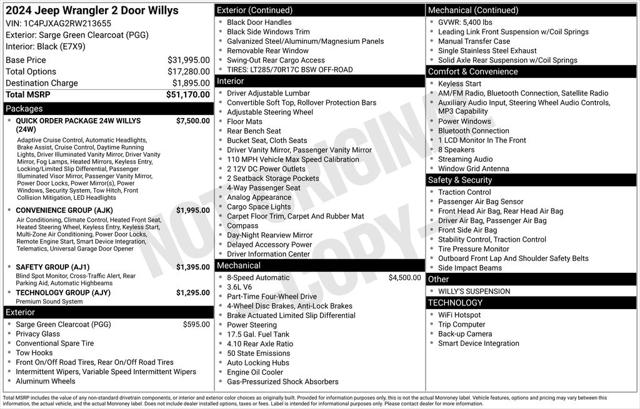 2024 Jeep Wrangler 2-Door Willys 4x4 2024 Jeep Wrangler 2-Door Willys 4x4