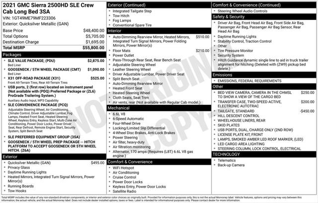 2021 GMC Sierra 2500HD 4WD Crew Cab Long Bed SLE 2021 GMC Sierra 2500HD 4WD Crew Cab Long Bed SLE