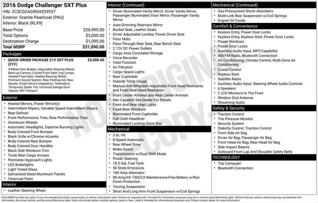 2016 Dodge Challenger SXT Plus 2016 Dodge Challenger SXT Plus