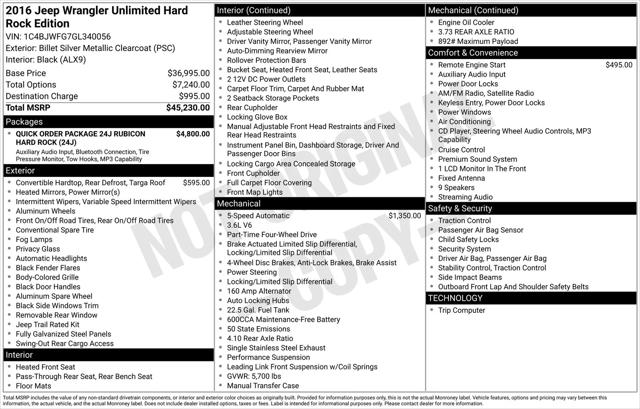 2016 Jeep Wrangler Unlimited Rubicon Hard Rock