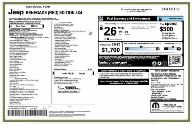 2023 Jeep Renegade (RED) Edition 4x4 2023 Jeep Renegade (RED) Edition 4x4