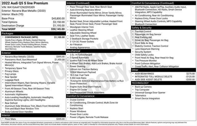 2022 Audi Q5 Premium 45 TFSI S line quattro S tronic