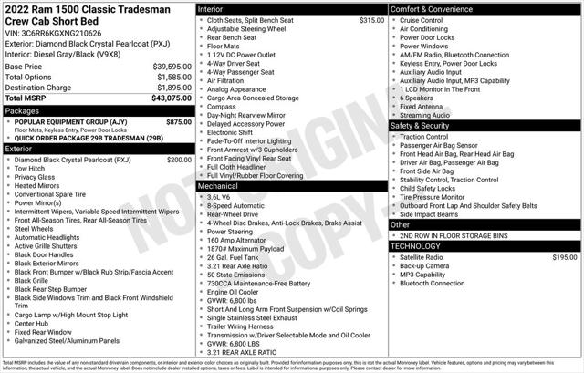 2022 RAM 1500 Classic Tradesman Crew Cab 4x2 57 Box