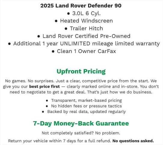 2025 Land Rover Defender 90 P400 X-Dynamic SE