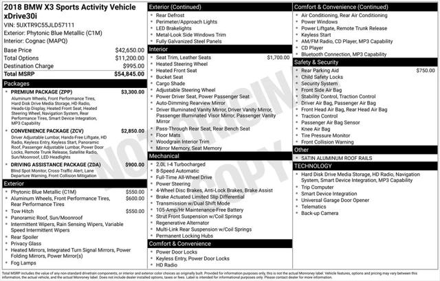 2018 BMW X3 xDrive30i