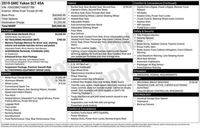 2019 GMC Yukon SLT 2019 GMC Yukon SLT