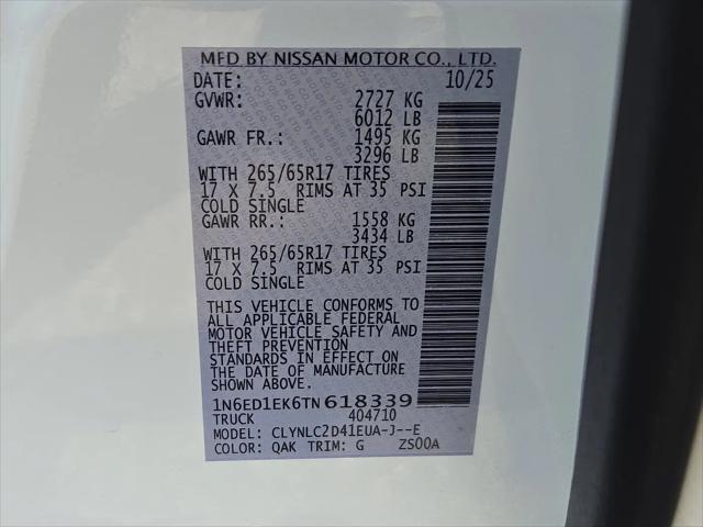 2026 Nissan Frontier Crew Cab SV 4x4