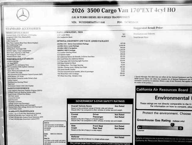 2026 Mercedes-Benz Sprinter 3500 High Roof 4-Cyl Diesel HO