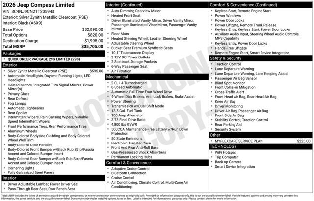2026 Jeep Compass COMPASS LIMITED 4X4