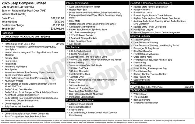 2026 Jeep Compass COMPASS LIMITED 4X4