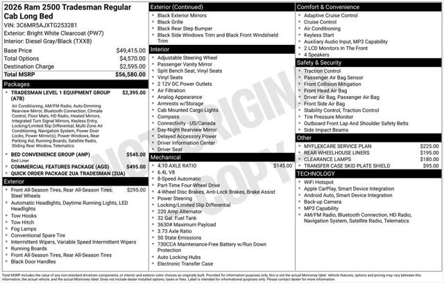 2026 RAM Ram 2500 RAM 2500 TRADESMAN REGULAR CAB 4X4 8 BOX