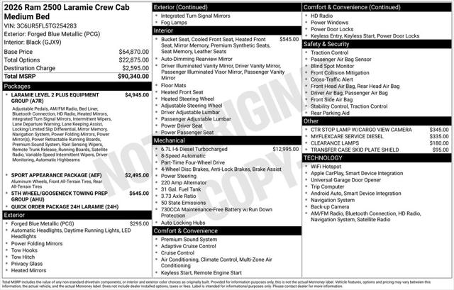 2026 RAM Ram 2500 RAM 2500 LARAMIE CREW CAB 4X4 64 BOX