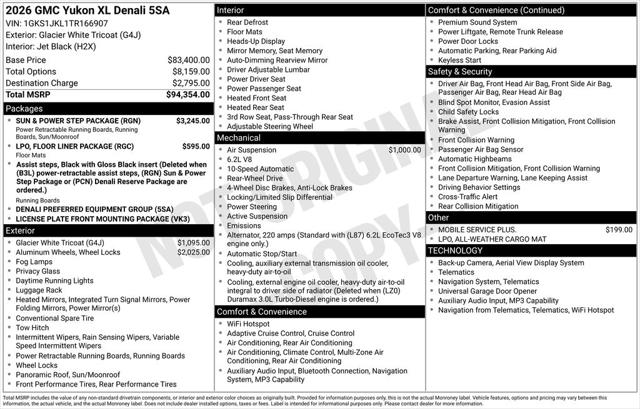 2026 GMC Yukon XL 2WD Denali