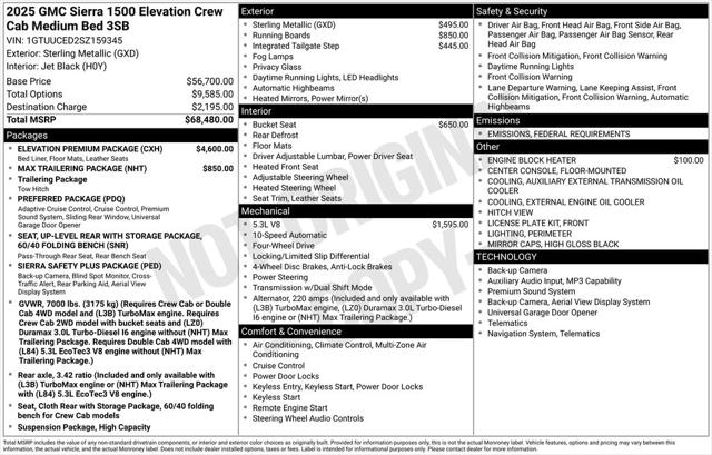2025 GMC Sierra 1500 4WD Crew Cab Standard Box Elevation 2025 GMC Sierra 1500 4WD Crew Cab Standard Box Elevation