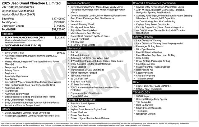 2025 Jeep Grand Cherokee GRAND CHEROKEE L LIMITED 4X4