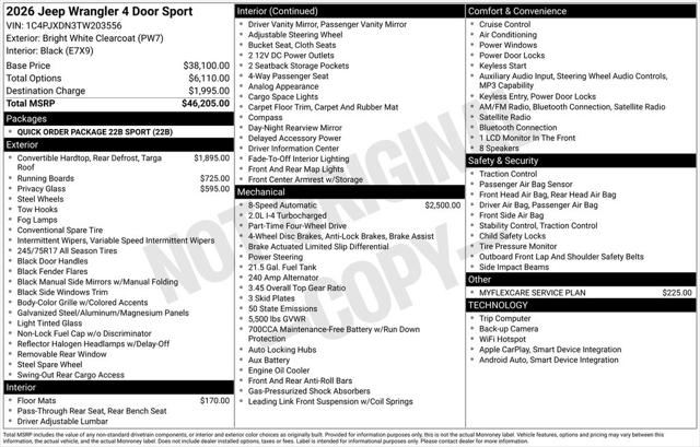2026 Jeep Wrangler WRANGLER 4-DOOR SPORT