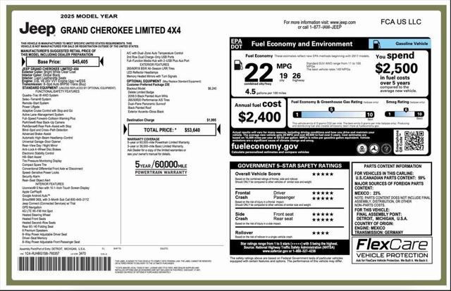 2025 Jeep Grand Cherokee GRAND CHEROKEE LIMITED 4X4