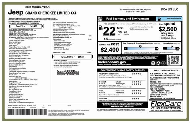 2025 Jeep Grand Cherokee GRAND CHEROKEE LIMITED 4X4