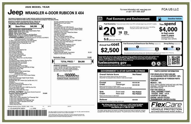 2026 Jeep Wrangler WRANGLER 4-DOOR RUBICON X