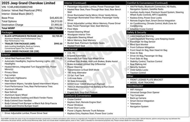 2025 Jeep Grand Cherokee GRAND CHEROKEE LIMITED 4X4 2025 Jeep Grand Cherokee GRAND CHEROKEE LIMITED 4X4