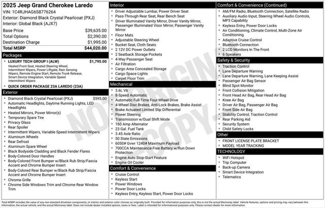 2025 Jeep Grand Cherokee GRAND CHEROKEE LAREDO 4X4