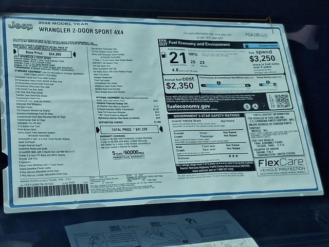 2026 Jeep Wrangler Sport