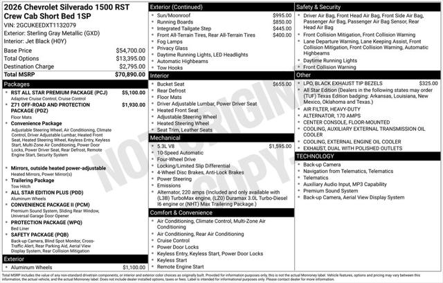 2026 Chevrolet Silverado 1500 4WD Crew Cab Standard Bed RST