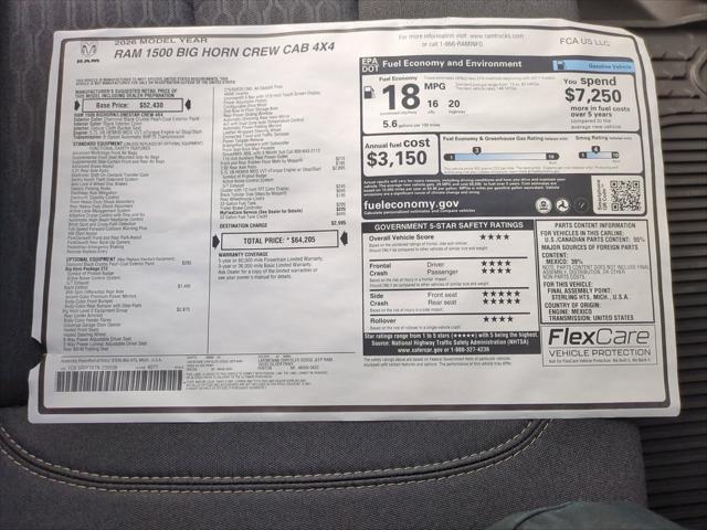 2026 Ram 1500 Big Horn Crew Cab 4x4 5'7" Box