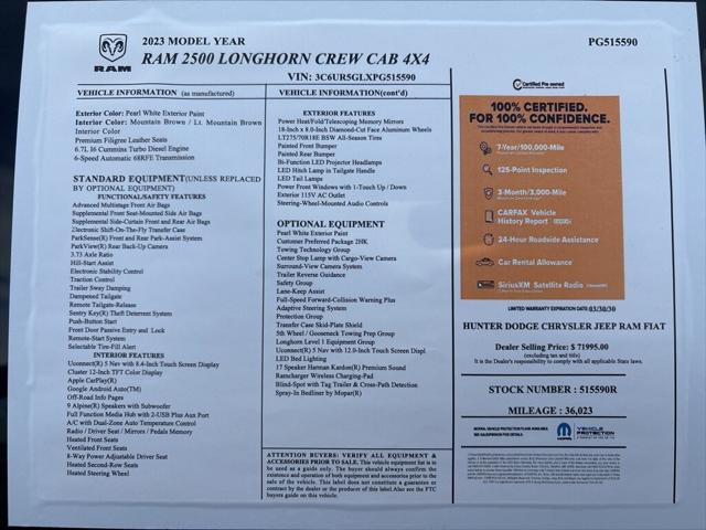 2023 RAM 2500 Limited Longhorn Crew Cab 4x4 64 Box 2023 RAM 2500 Limited Longhorn Crew Cab 4x4 64 Box