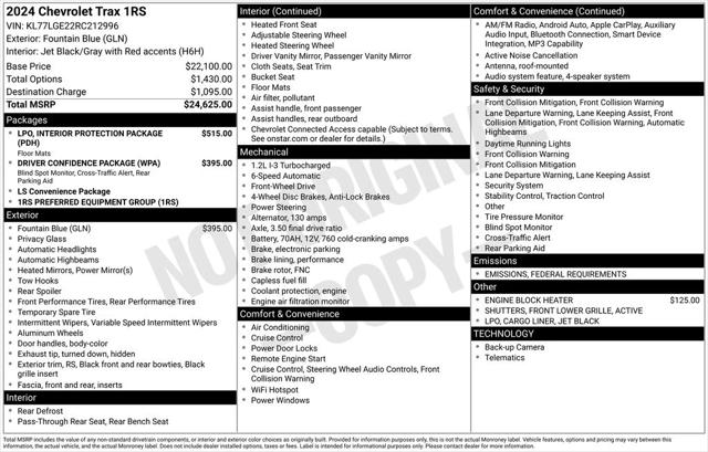 2024 Chevrolet Trax FWD 1RS 2024 Chevrolet Trax FWD 1RS