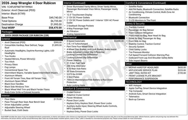 2026 Jeep Wrangler 4-Door Rubicon 4x4