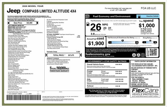 2026 Jeep Compass Limited Altitude