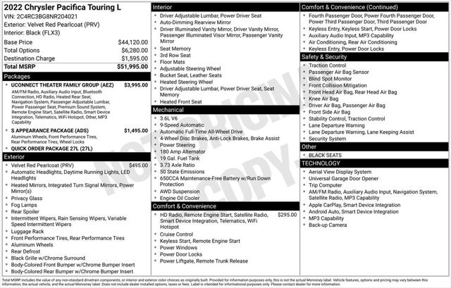 2022 Chrysler Pacifica Touring L AWD