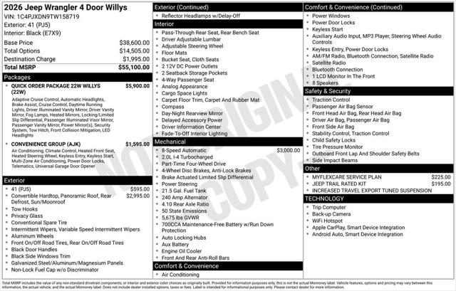 2026 Jeep Wrangler 4-Door Willys 4x4