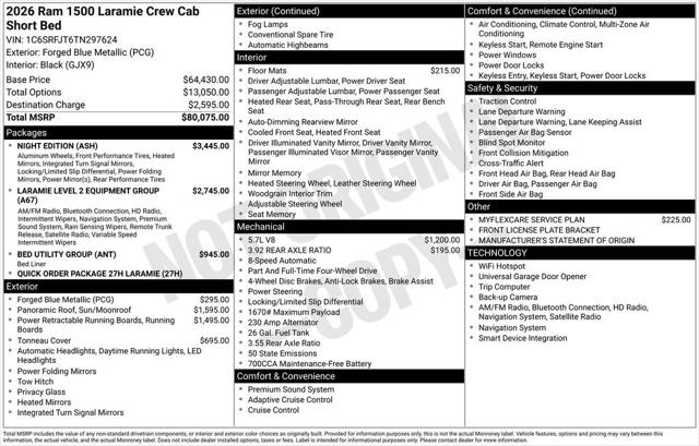 2026 RAM Ram 1500 RAM 1500 LARAMIE CREW CAB 4X4 57 BOX