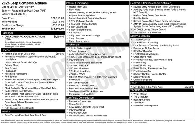 2026 Jeep Compass COMPASS LATITUDE ALTITUDE 4X4